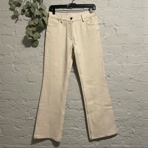 Cream Canvas Straight Leg Pants